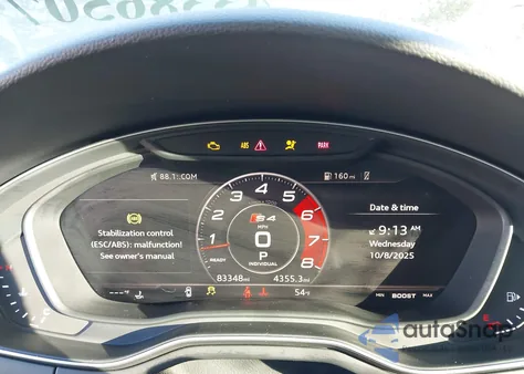 2018 Audi S4 3.0T Premium Plus z USA, uszkodzony, nr VIN WAUC4AF48JA200991